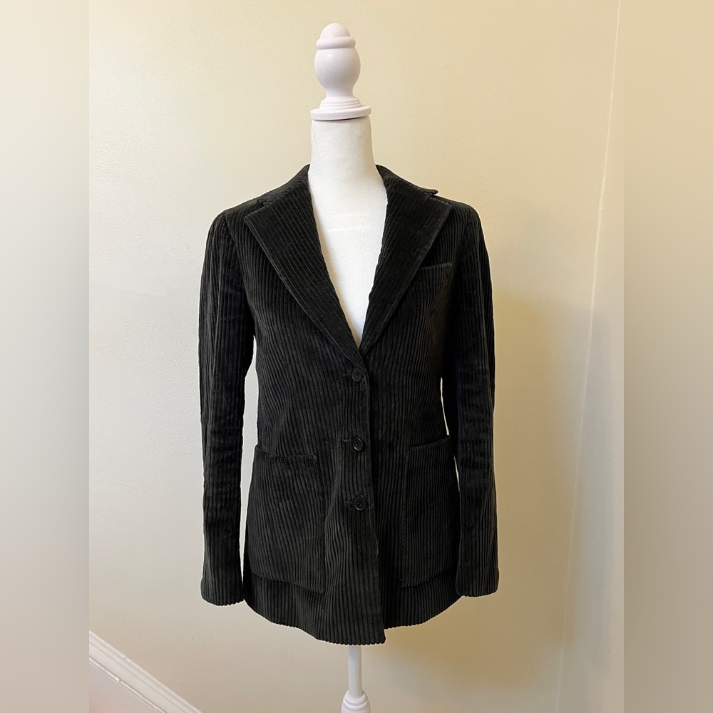 Women’s Suistudio Size 34R (US 2-4) Forest Green Corduroy Blazer